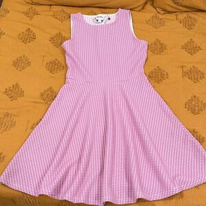 Leota Pink Gingham Sleeveless Dress